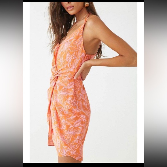 Giraffe and leaf-print twist-front dress NWT - Picture 2 of 9